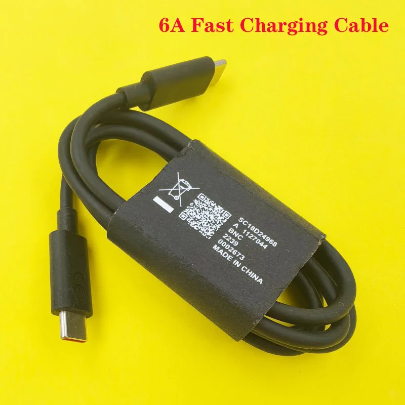 Cable USB C a C Original 6A PD de 125W 68W para Motorola, Cable de Carga Rápida y Transferencia de Datos de 1M para Moto Edge Razr 50 40 30 Pro X50 Ultra