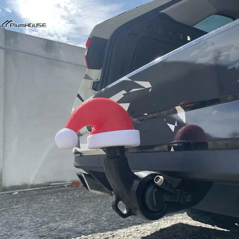 قبعة عيد الميلاد وصلة مقطورة غطاء الكرة مقطورة اقتران غطاء ثلاثية الأبعاد مطبوعة منع أنبوب الاستقبال من الصدأ هدية عيد الميلاد #1