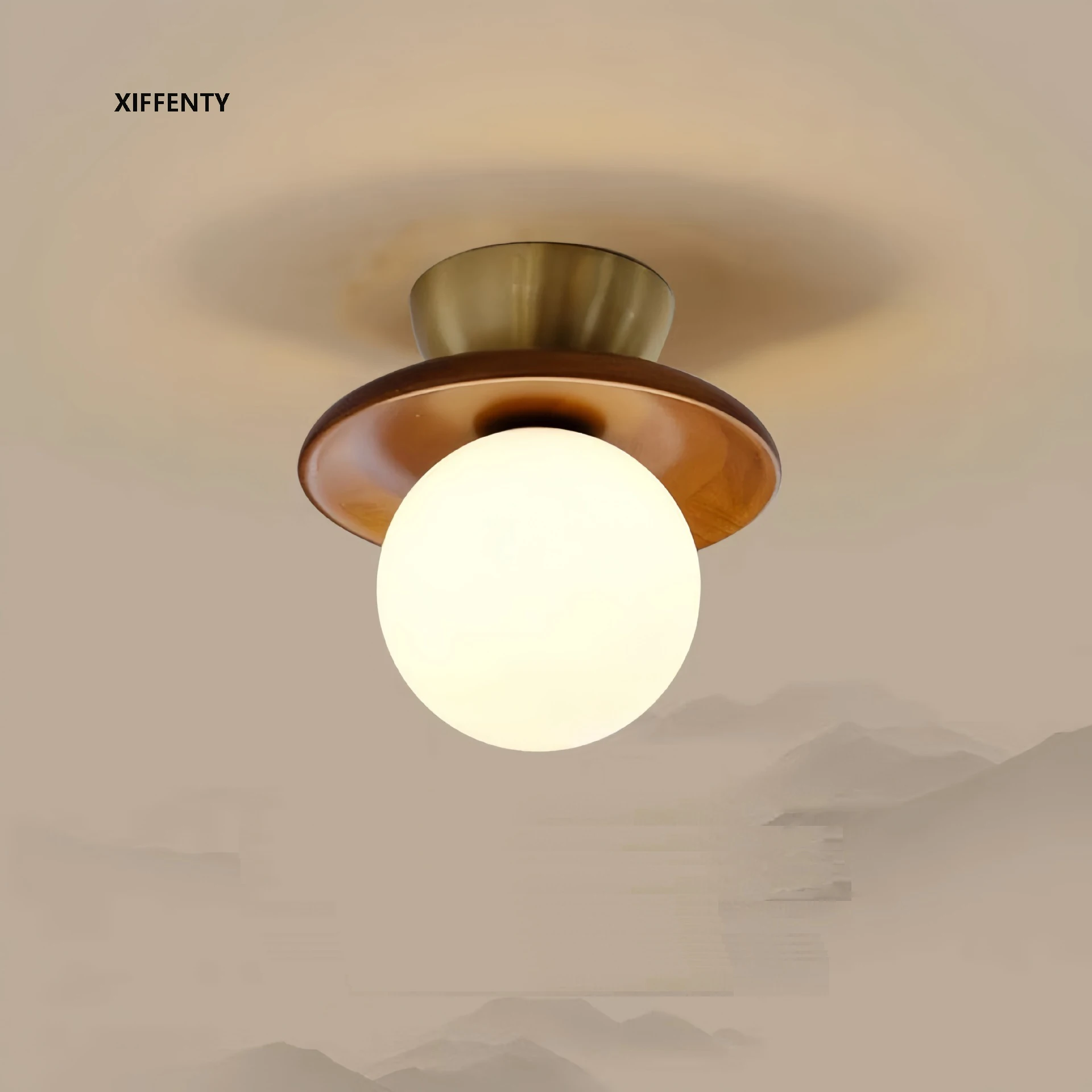 

Креативный входной потолочный светильник из медного дерева, коридор, проход, японские балконные лампы