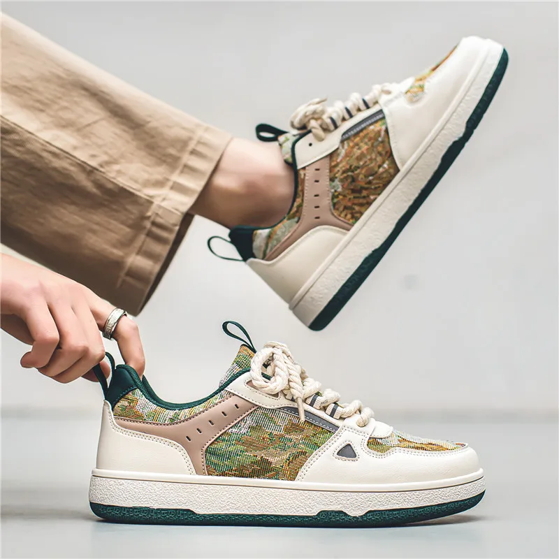 2023 Starry Night Oil Painting Shoes for Men Original Casual Sneakers Sports Designer Shoes Vintage Footwear Artist\'s painting