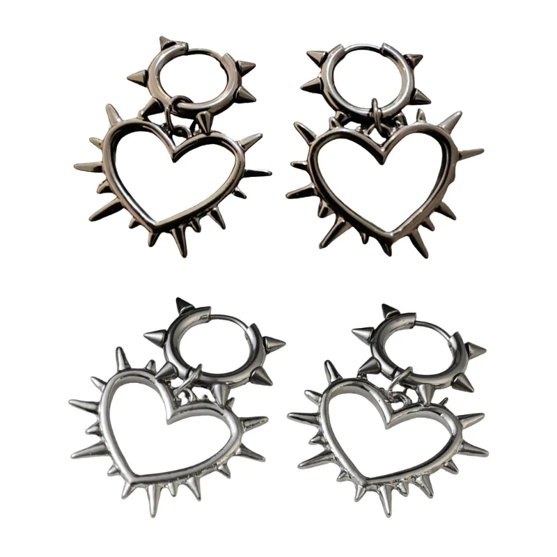 Sturdy Alloy Heart and Thorns Earrings for Daily Wear Showcasing Personalize