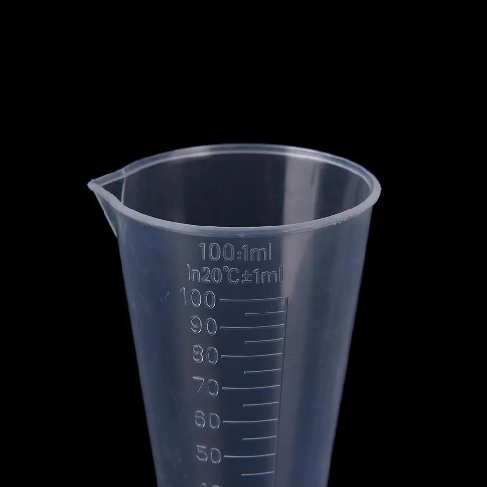 50ml / 100ml Transparent Plastic Cone Measuring Cup With Scale Graduated Cylinders School Laboratory Kitchen Measure Accessories