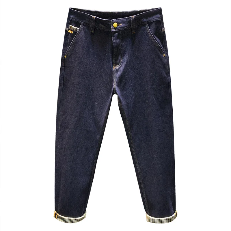 

Light luxury high-end jeans 's autumn 2025 new trend fit small straight tube versatile casual elastic men's pants streetwear