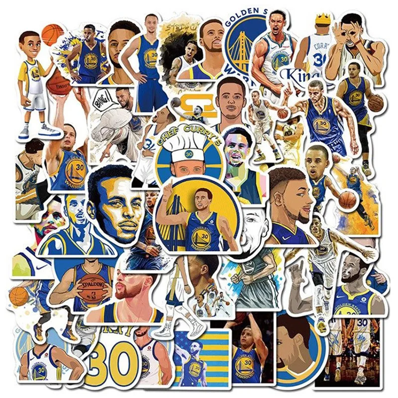 Pegatinas impermeables de la NBA, Kobe Bryant, Stephen Curry, Kyrie Irving, LeBron, James, MacBook, teléfono móvil, ordenador, Maleta, 50 unidades