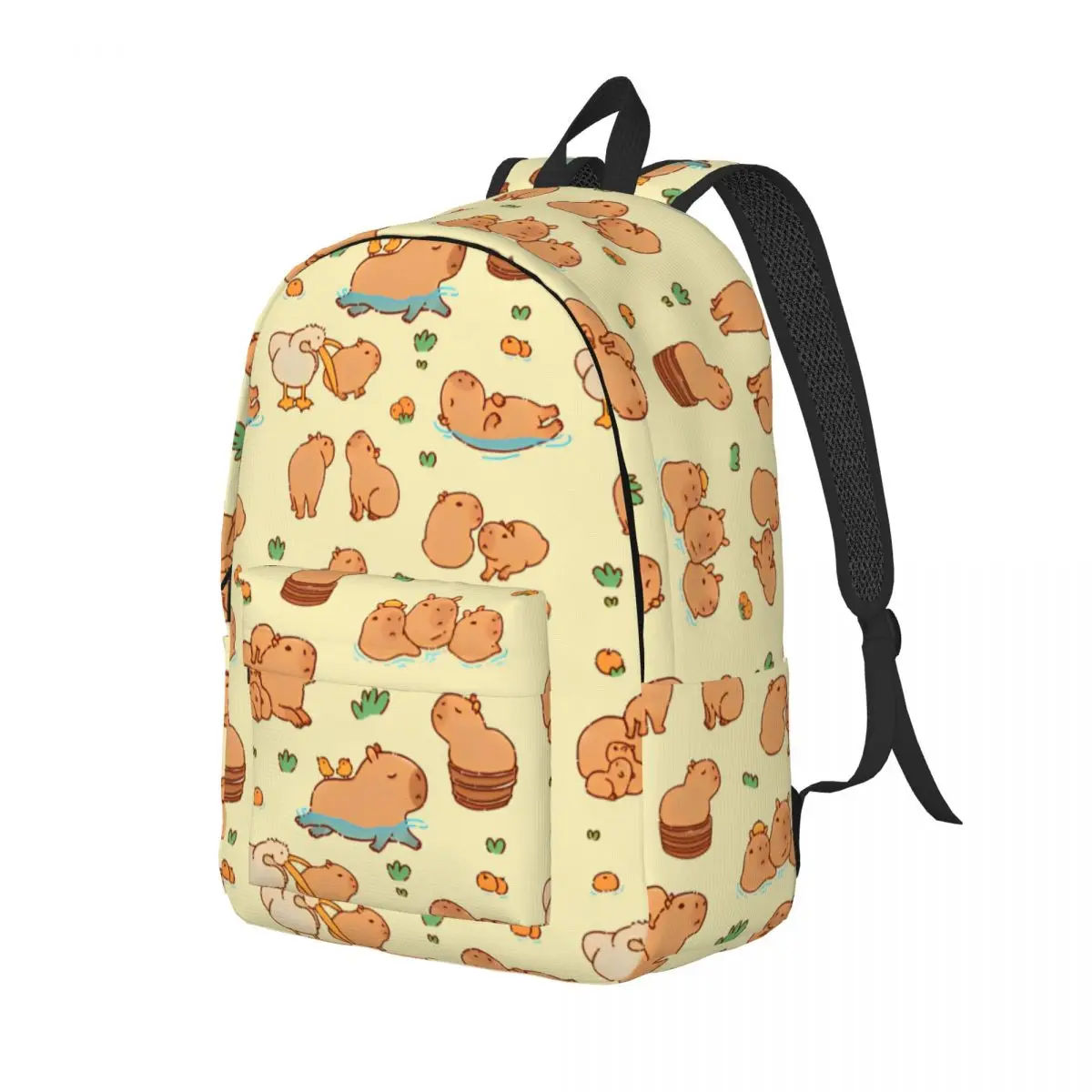 Mochila con diseño bonito de capibara, mochilas con patrón de niño, ropa de calle de poliéster, mochilas de escuela secundaria, mochila de Camping de alta calidad