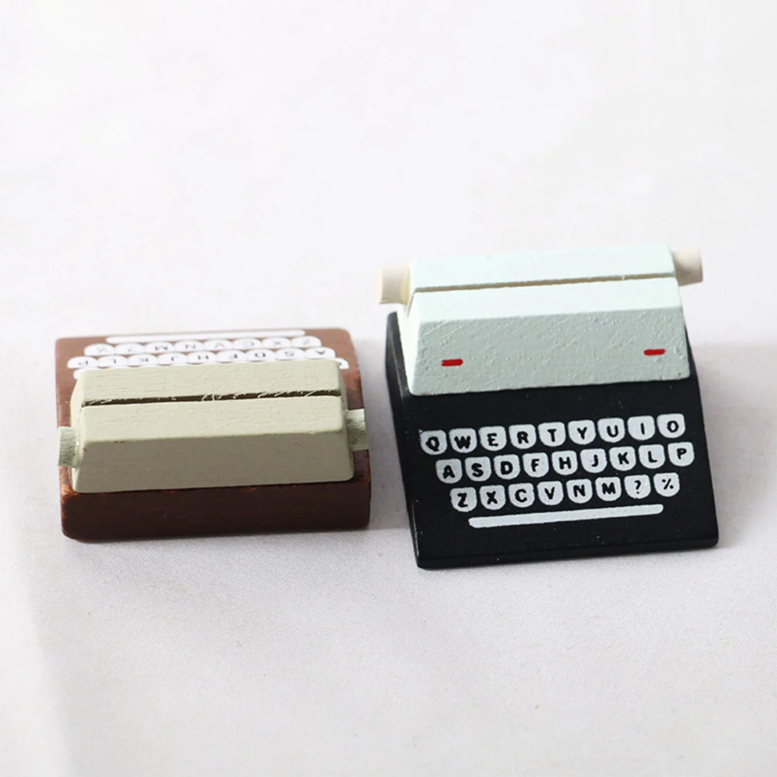 1pc Miniature Typewriter Retro Wooden Desktop Decor For Home Office Furniture Photo Prop Vintage Room Decoration