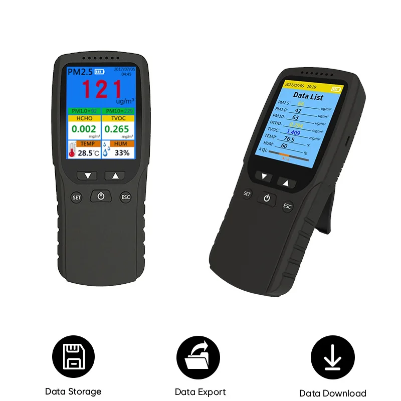 

Detector PM2.5/TVOC/HCHO temperature and humidity meter