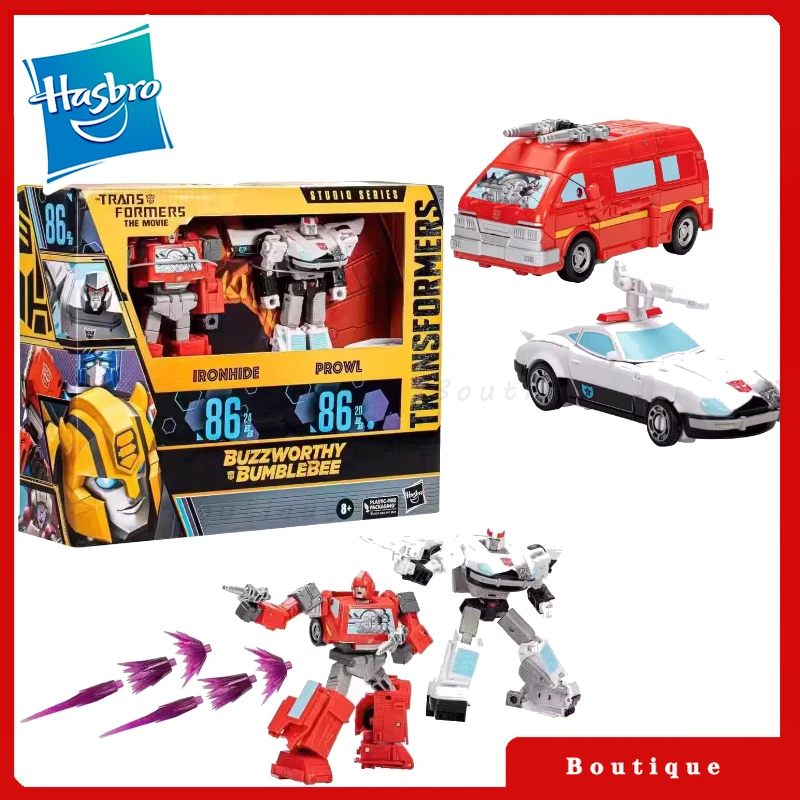 

In stock Hasbro Transformers toy Studio Series SS-86-20BB&24BB Prowl&Ironhide Cybertron Autobots Action Figures Collectible