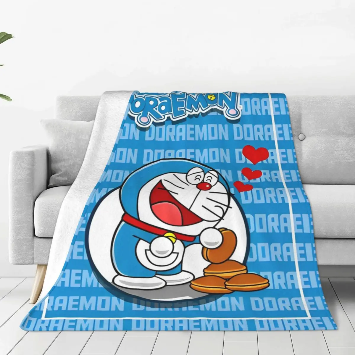 D-Doraemons Movie Coral Fleece Plush Throw Blankets Cartoon Blankets for Bed Bedroom Soft Quilt