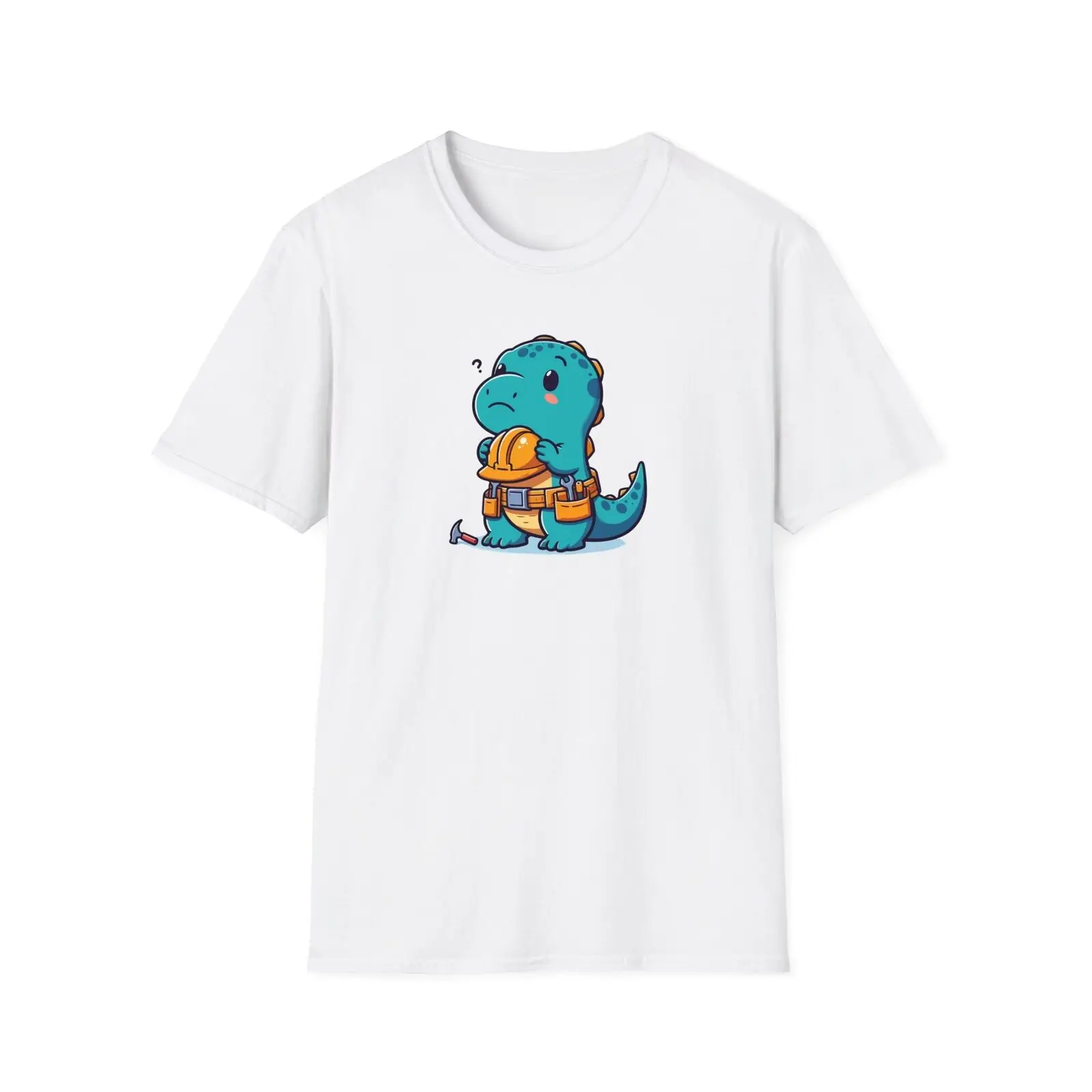 The T-rex Struggle Is Real - Hard Hat Dinosaur - Unisex Softstyle T-Shirt