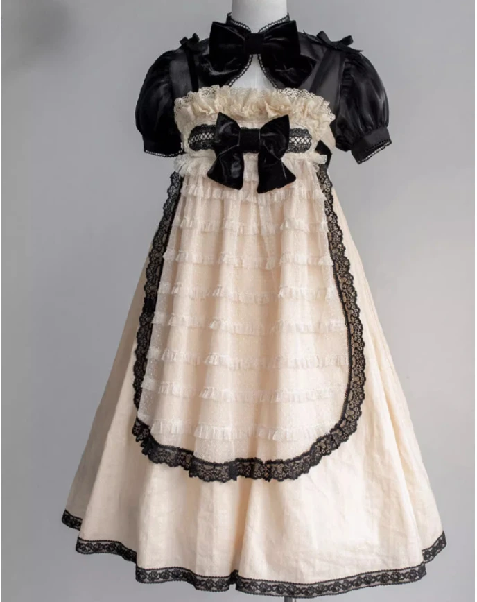 أنيقة لوليتا الحلو مائل الرقبة الكشكشة القوس JSK الجنية الحمالات فستان الصيف عالية الخصر ألف خط الدانتيل تنوعا فساتين الأميرة #2