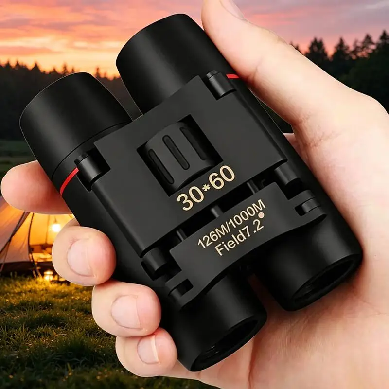 Foldable 30x60 Binoculars Long Distance Dustproof Portable Telescope For Camping Watching Concerts Hiking Hunting Sports Outdoor