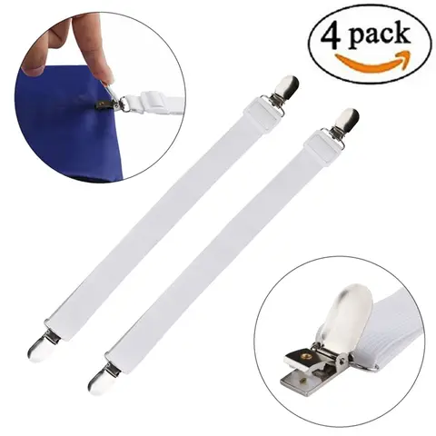 4pcs 조정 가능한 침대 시트 패스너 스트랩 탄성 매트리스 커버 코너 홀더 클립 그리퍼 서스펜더 코드 후크 루프 걸쇠