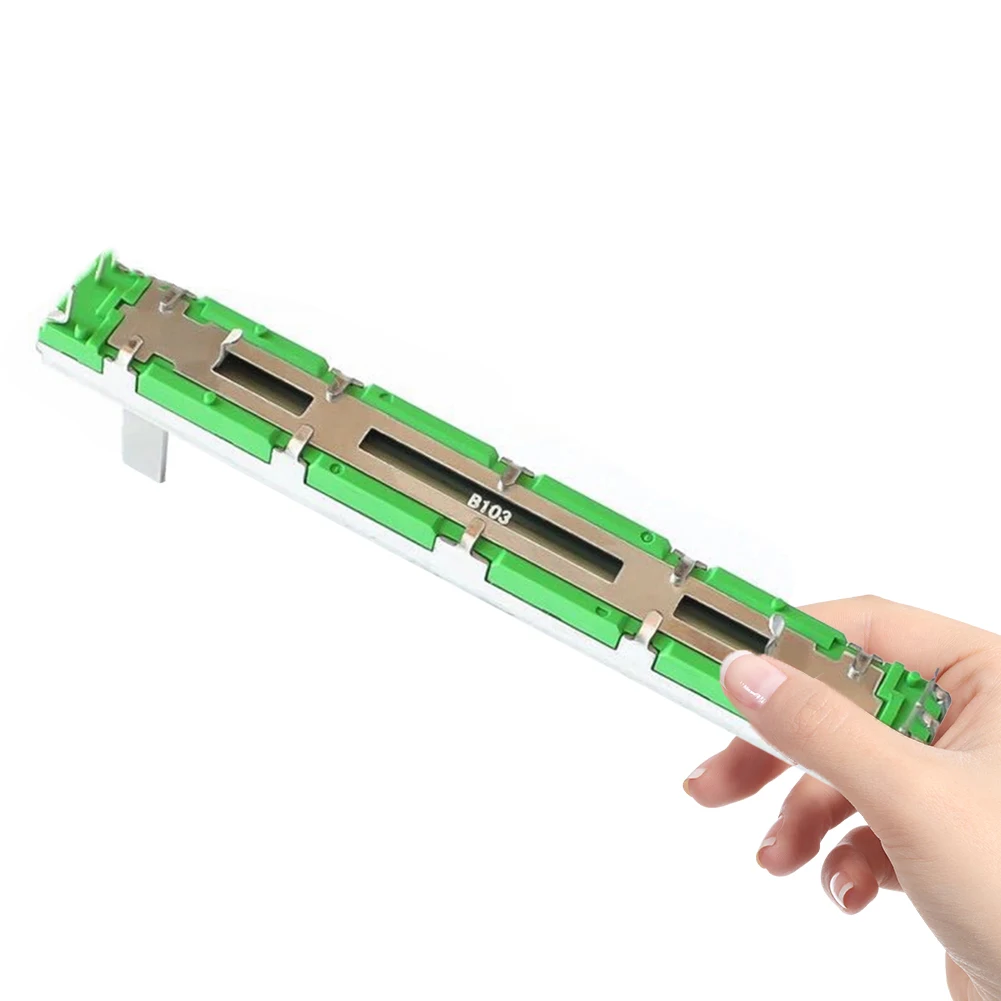 B103 10K Ohm 75mm Linear Electronic Potentiometer Dual Channel Fader Variable Resistors Mixer Adjustable for Speakers Control
