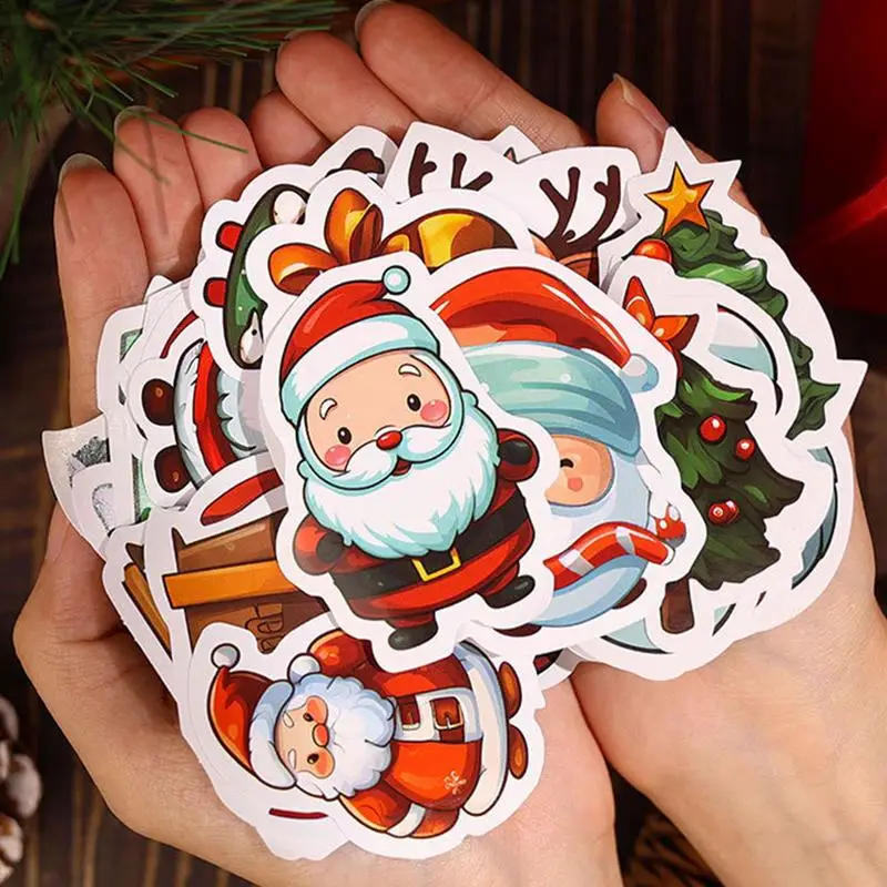 50pcs Weihnachten Kinder Spaß Papier Aufkleber hausgemachte Buchhaltung Aufkleber auf Laptop dekorative Scrap booking DIY Weihnachts dekoration