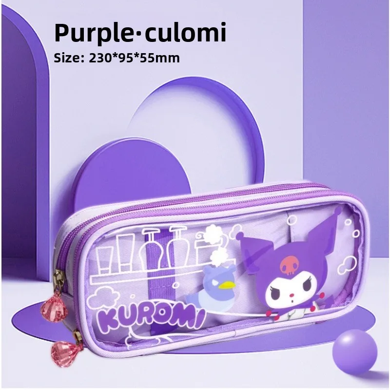 Sanrio High Value Large Capacity Kuromi Cinnamoroll Pencil Case Stationery Box For Students School Supplies Pen Organizer Bag