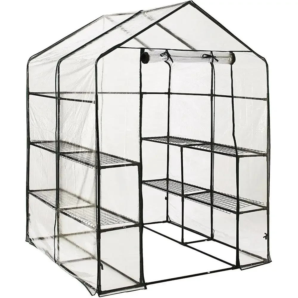Large Walk-In Garden Greenhouse, 56.25 Length x 57.5 Width x 76.75 Height