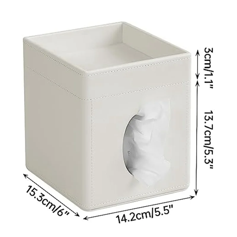 BB-1 PCS ティッシュボックスカバー PUレザーティッシュボックス ティッシュホルダー 装飾オーガナイザー (ブラウン)