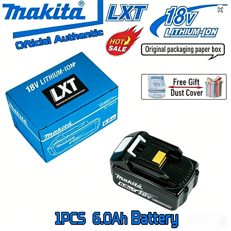 

100% Original Makita 18V 6.0Ah Battery Compatible with BL1830 BL1830B BL1840 BL1840B BL1850 BL1860B for Power Tools