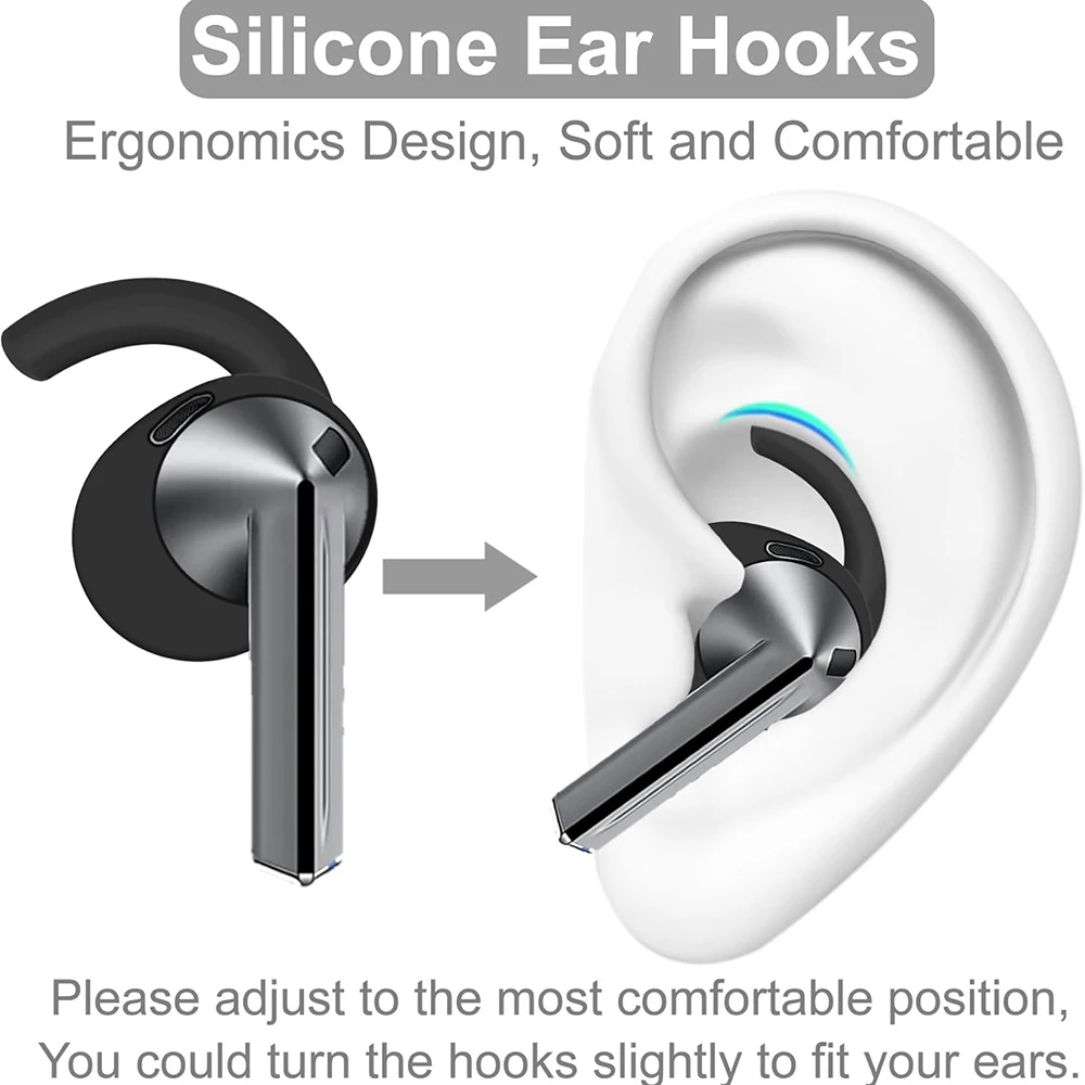 Soft Silicone Earphone Eartips Ear Hooks for Samsung Galaxy Buds 3 Replacement Anti-Slip Wing Tips Ear Tip Protective Sleeve