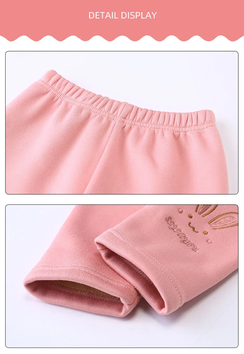 Mädchen Leggings Herbst Winter Dicke Warme Plus Nette Fond Kaninchen Kinder Kinder Baby Unten Teil Hosen – Detail 6