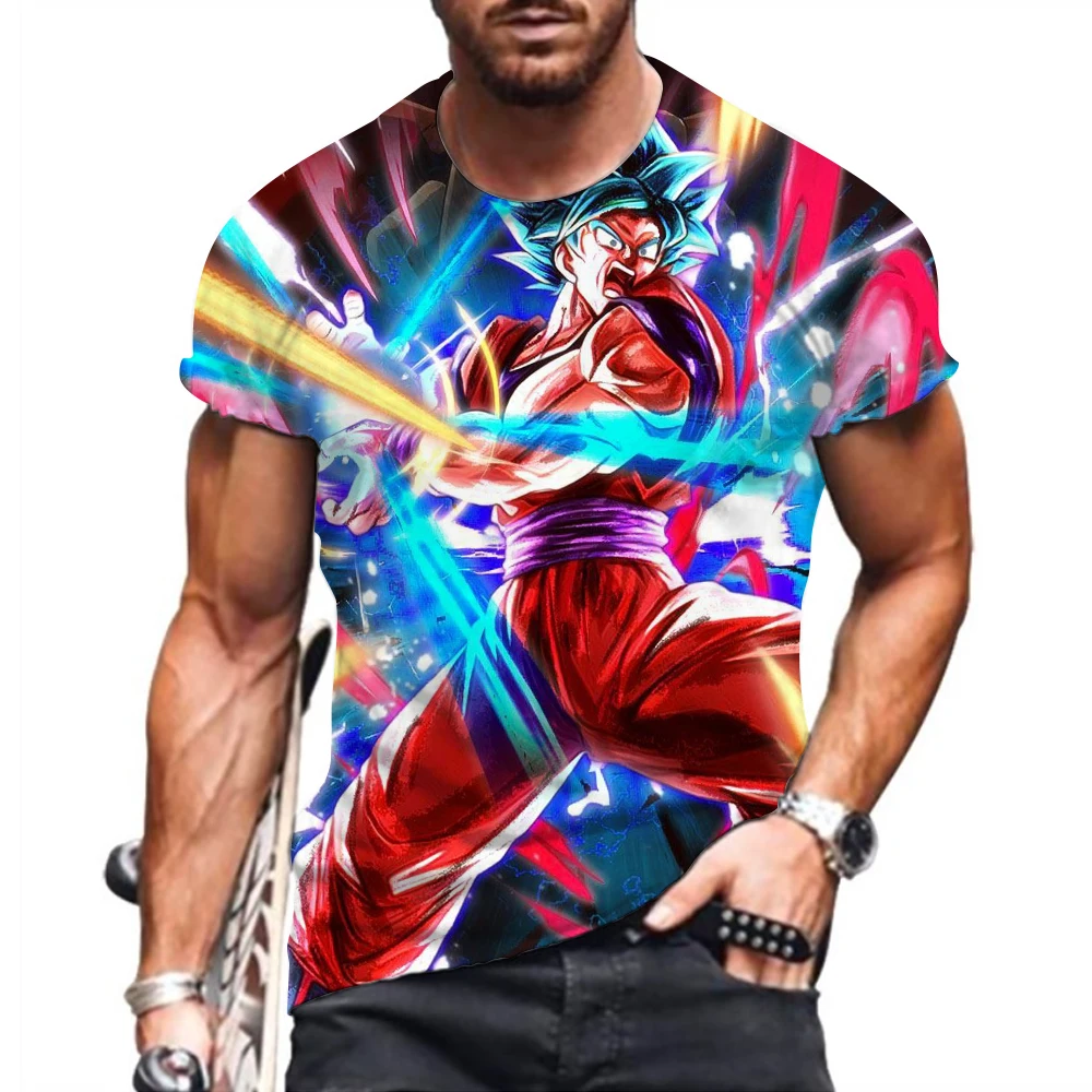 

Men Clothing Streetwear Dragon Ball Z Goku Anime Men's T-shirt Children's New Tops Trend Super Saiya Shirts Oversized Y2k 2024