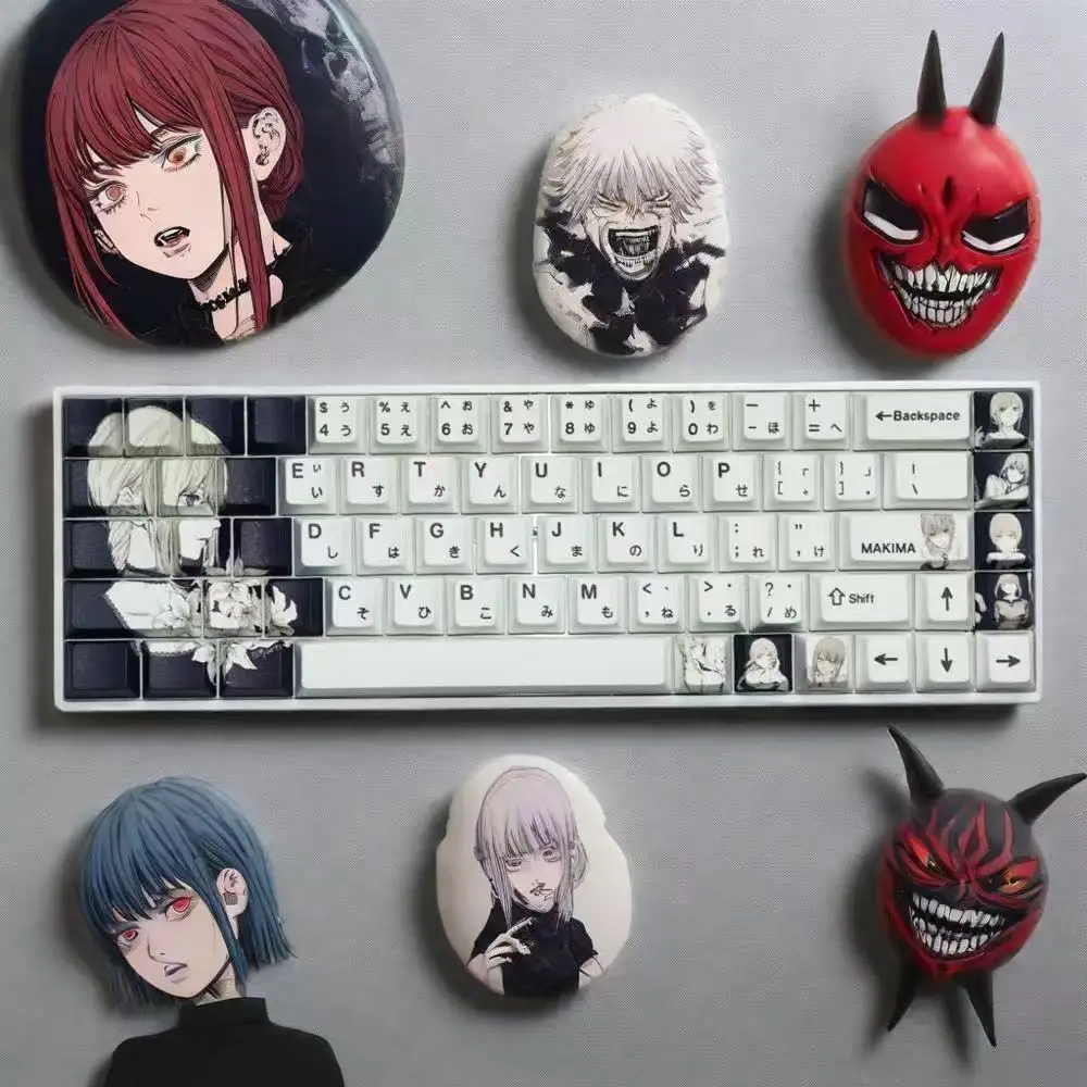 

2025 NEW Makima Theme Custom Keycaps Game Animation Side-print PBT Chreey Dye-Sub Cute Personality Mechanical Keyboard Key Caps