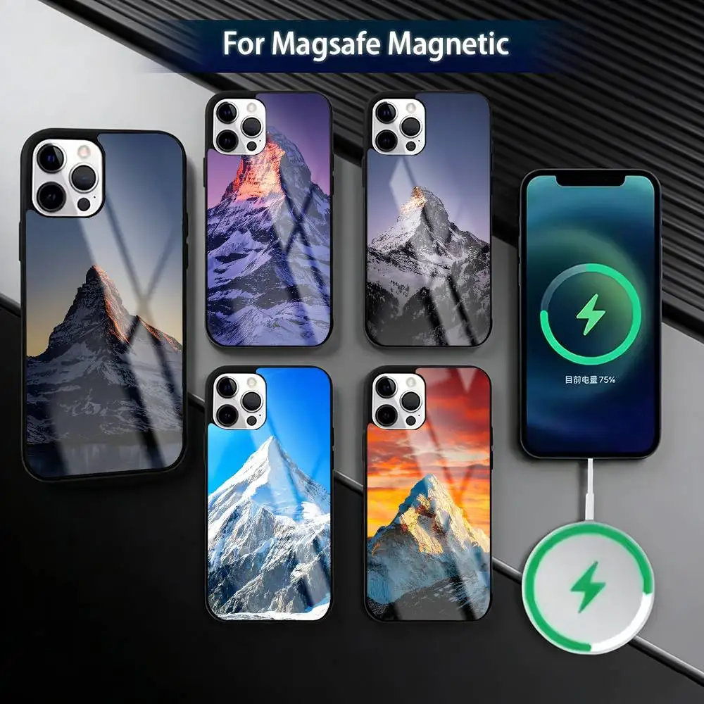 

Zermatt Matterhorn Swiss Mountain Phone Case For iPhone17,16,15,14,13,12,11 Plus,Pro Magnetic For Magsafe Wireless Charging