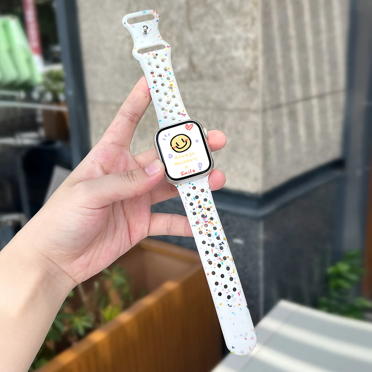 Silicone Band For Apple Watch S10 42MM 46MM 9 8 7 41MM 45MM Color Dots Sport Strap for iWatch 4/5/6/SE Belt for 40mm 44 38 49mm