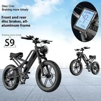 Fat Tire Electric Bike 500W 48V Motor Electric Bicycle, 20" Off-Road EBike with Hydraulic Disc Brakes,for Adults City Commuting