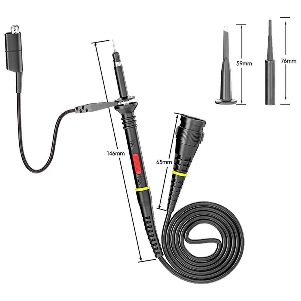 Digital Essentials P7300 300MHz Oscilloscope Probe BNC Protective Cap Safety BNC Plug Scope Probe X1/X10 DC-300MHz