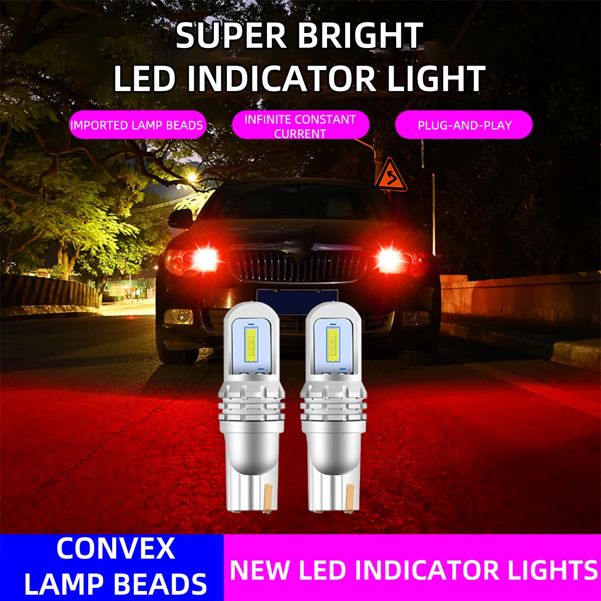 

2/4 PCS TI0 W5W 194 Car Canbus LED Brightness Clearance Light Blub 12V-24V 1860 2SMD Daytime Running Light License Plate Lamp