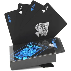 Jeu de cartes à jouer de poker, noir, bleu, rouge, jaune, en plastique trempé, magique, étanche, collection de cadeaux