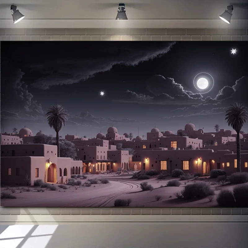 

1 шт., полиэстер, фон сцены Иисуса Христа и Бетлегема, баннер-религиозное украшение для вечеринки, рождественское празднование