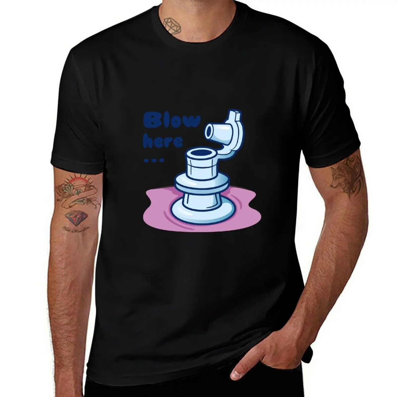 Message blow here, air valve object for inflatable object. Ideal for informational and institutional materials T-Shirt