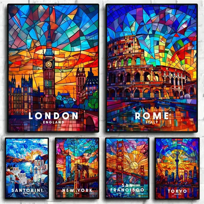 

Jigsaw Puzzles for Adults Stained Glass Travel Landscape Home Decor Adults Puzzle Games Family Fun Puzzles Educational Gift