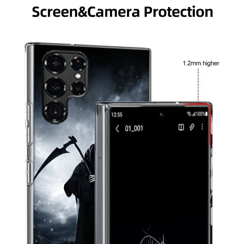 Death Grim Reaper Skull Cases Telefoonhoesje voor Samsung Galaxy S26 Ultra S25 Edge S24 S23 FE S21 Plus S20 S22 Cover TPU Capa Shell