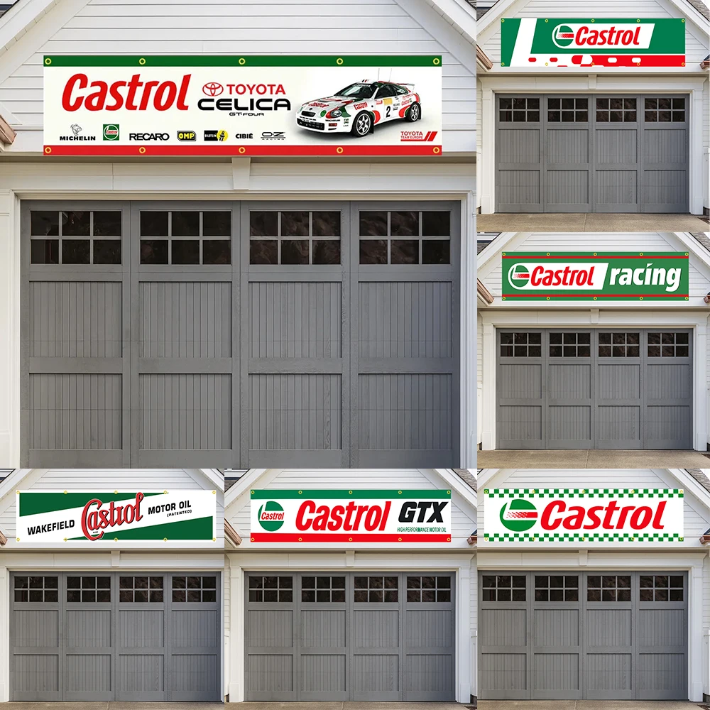 Castrol Flag Motoring Workshop Garage Banners Decoration Polyester Can Be Customized Outdoor Home 60x240cm 2x8FT Banner