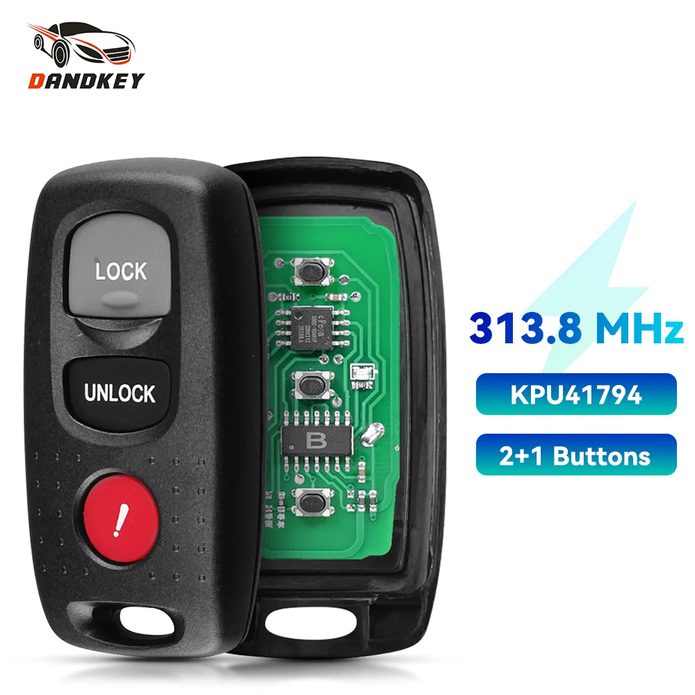 

Dandkey For Mazda 3 6 2007-2009 Car Remote Key 313.8MHz Keyless Entry Fob Transmitter Alarm Beeper Clicker KPU41846 / KPU41794