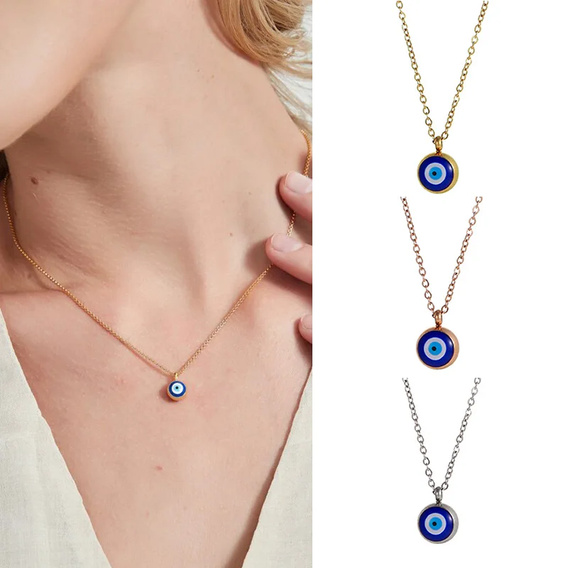 CARLIDANA Gold Plated Hamsa Necklace Mini Hand of Fatima Turquoise Pendant Eye of Evil Good Luck Minimalist Jewelry Gifts