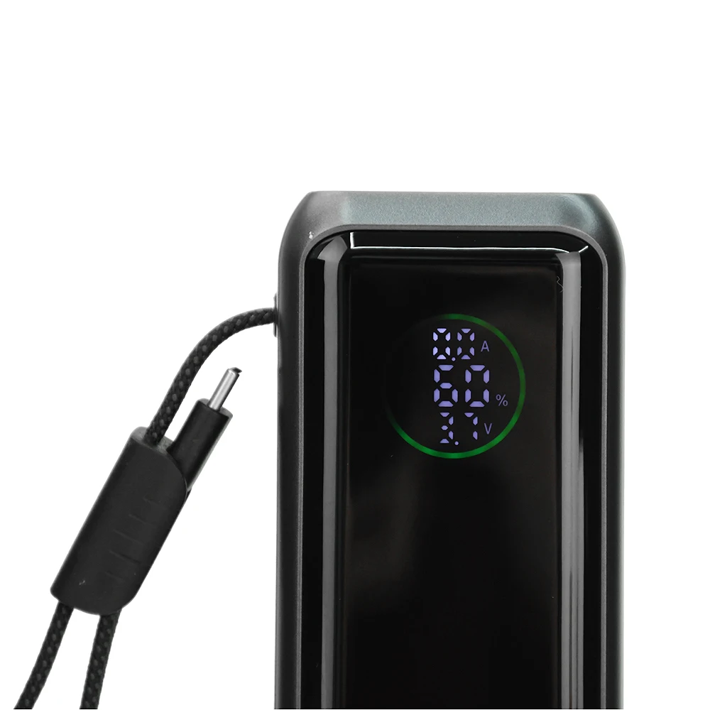 

High-Power PD 100W Fast Charging with Built-in Cable Power Bank DIY Kit 4-Cell 21700 Battery Case Gray Power Bank Housing