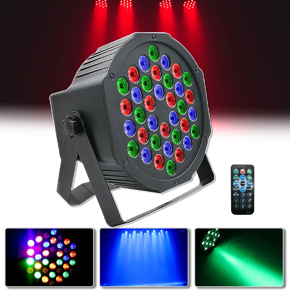 

RGBW LED 36x3w Romote DMX Control Flat Stage Par Lighting Effect Home Party Holiday Christmas Bar Club Wedding Show Lamp