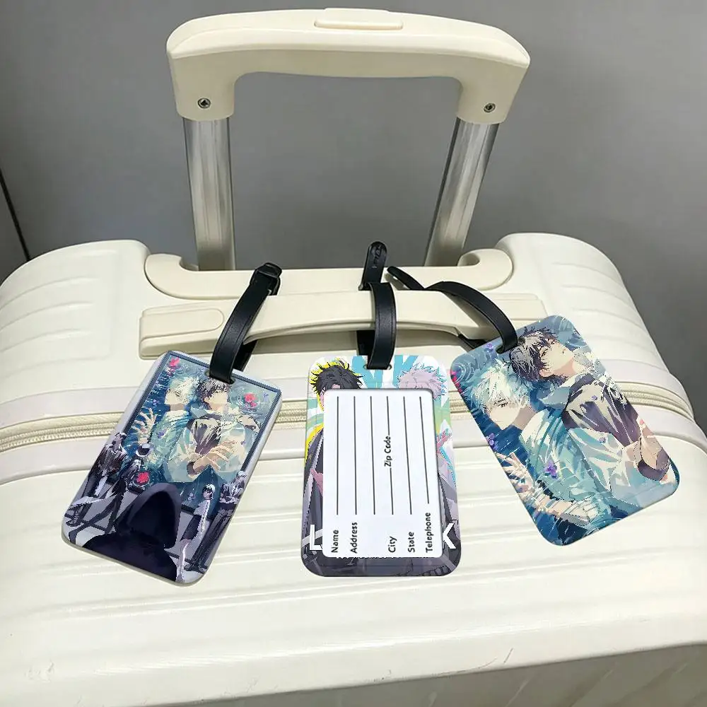 Link-Click 2023 New Anime Universal PVC Luggage Tag Anti lost With Information Card Suitcase Backpack Identification Label
