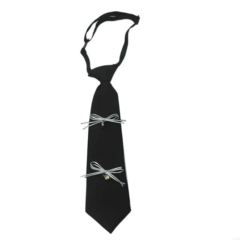 Adjustable Pre Tied Tie with Bows Embellished For Women Student Uniform Necktie 6XDA
