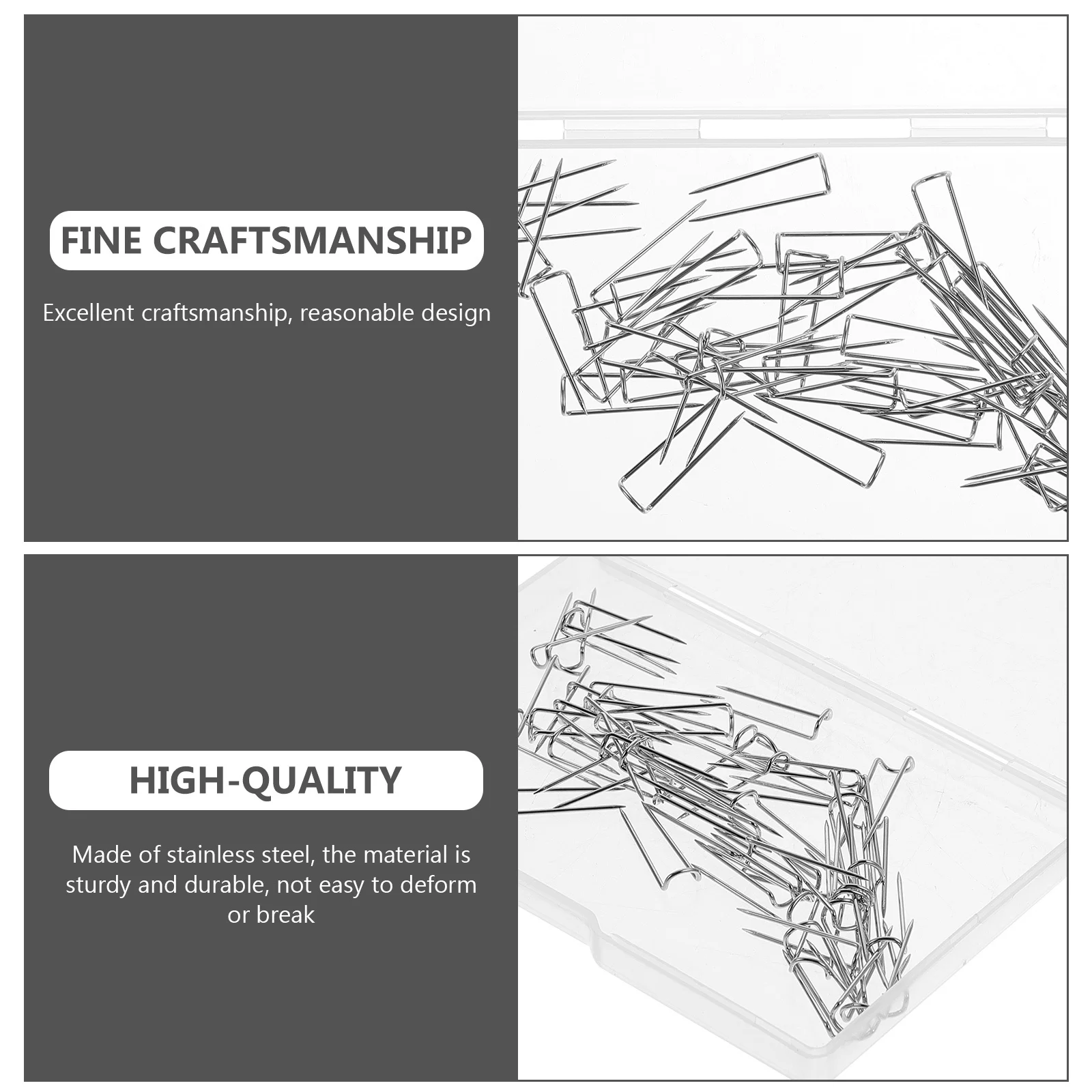 

100Pcs U Shaped Stitch Patchwork Pin Stainless Steel Durable Sewing Position Needle for Clothes Quilting and Crafts