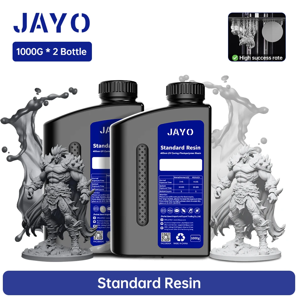 JAYO 2KG 3D Printer Resin Fast Curing Standard 3D Resin forLCD DLP SLA 395-405nm UV Curing 3D Printing Liquid Photopolymer Resin