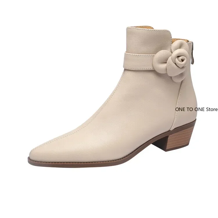 جديد منتصف كعب أحذية بوت قصيرة الشتاء حذاء أسود كعب منخفض وأشار الأحذية النسائية زهرة المشمش أفخم الأحذية السيدات أحذية لوليتا الأحذية
