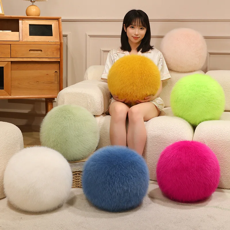 30cm Creative Soft Plush Ball Colourful Ball Pillow Plush Toy Cute Ball-Shaped Plush Stuffed Ball Home Decor Cushion Girls Gift