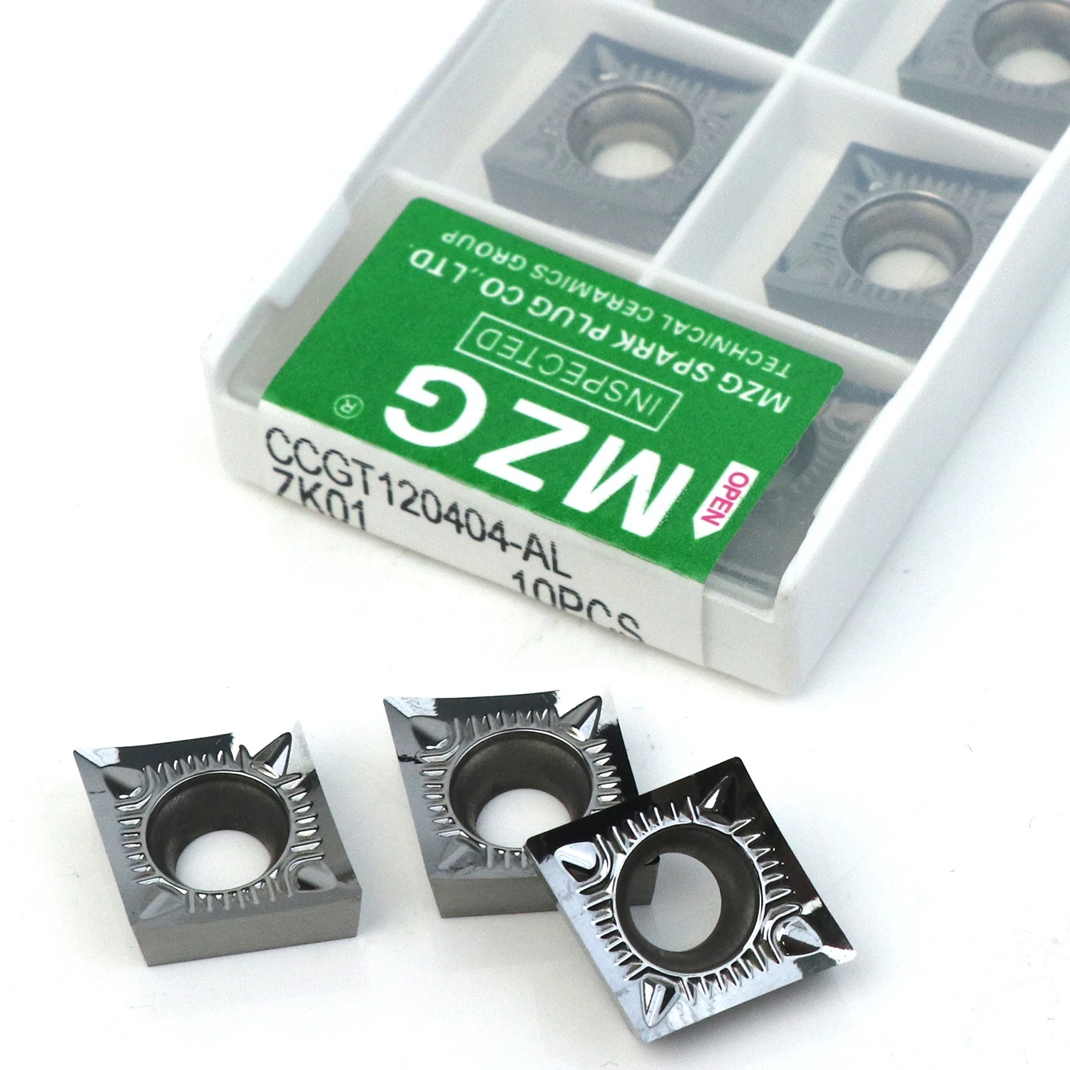 MZG 10pcs CCGT060202 CCGT060204 CCGT060208 AL ZK01 Carbide Insert CCGT120402 CCGT09T304 CCGT09T308 Aluminum Turning Tool CCGT