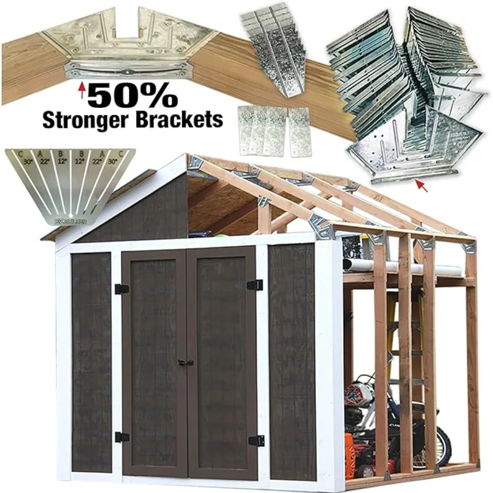 50% Structurally Stronger Truss Design Easy Shed Kit Builds 6'–14’ Widths Any Length - Bonus Miter Template